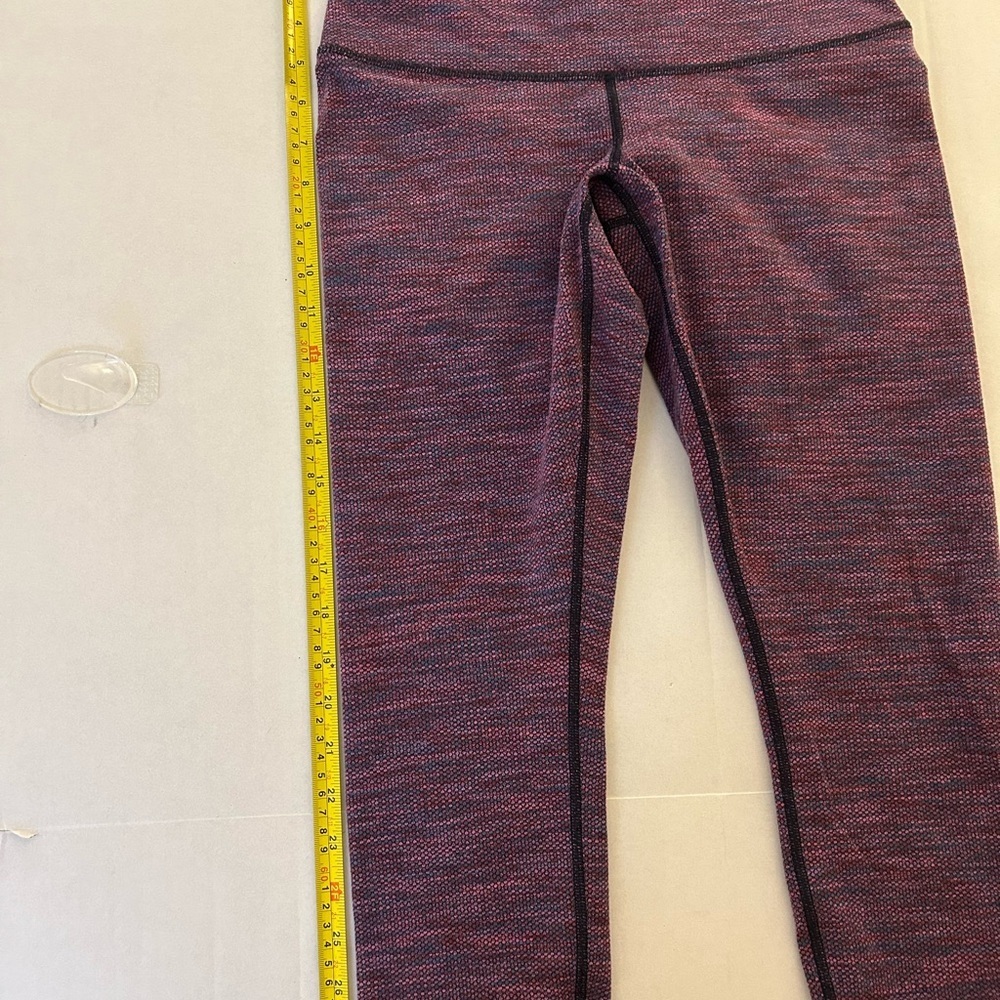 Lululemon Wunder Under Crop Diamond Jacquard Space Dye Blue Magenta Size S - Picture 4 of 11
